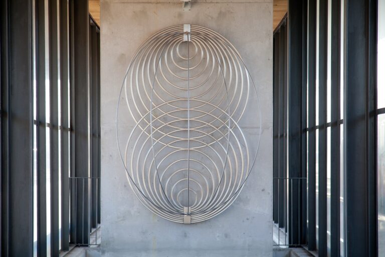 Geometric steel relief.